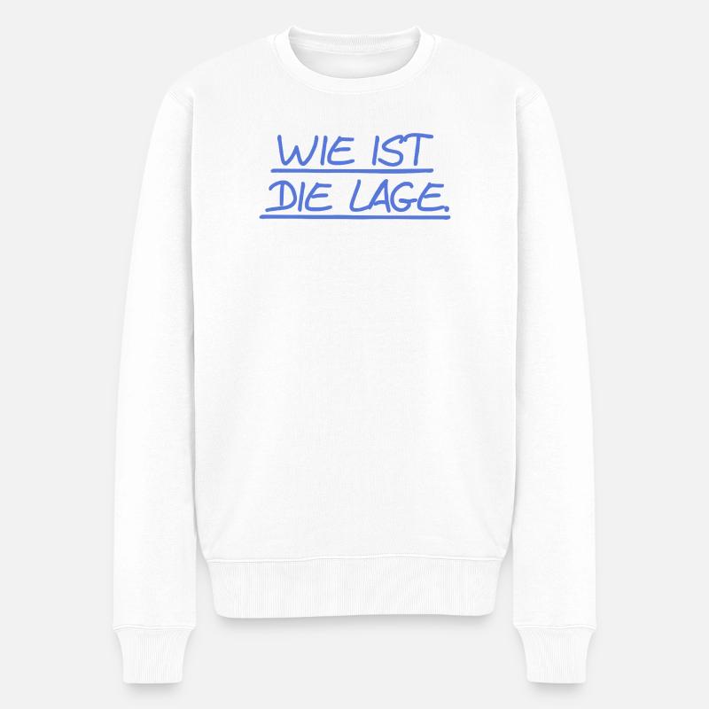 Quelle est la situation ? - Pull Premium bio Homme - blanc