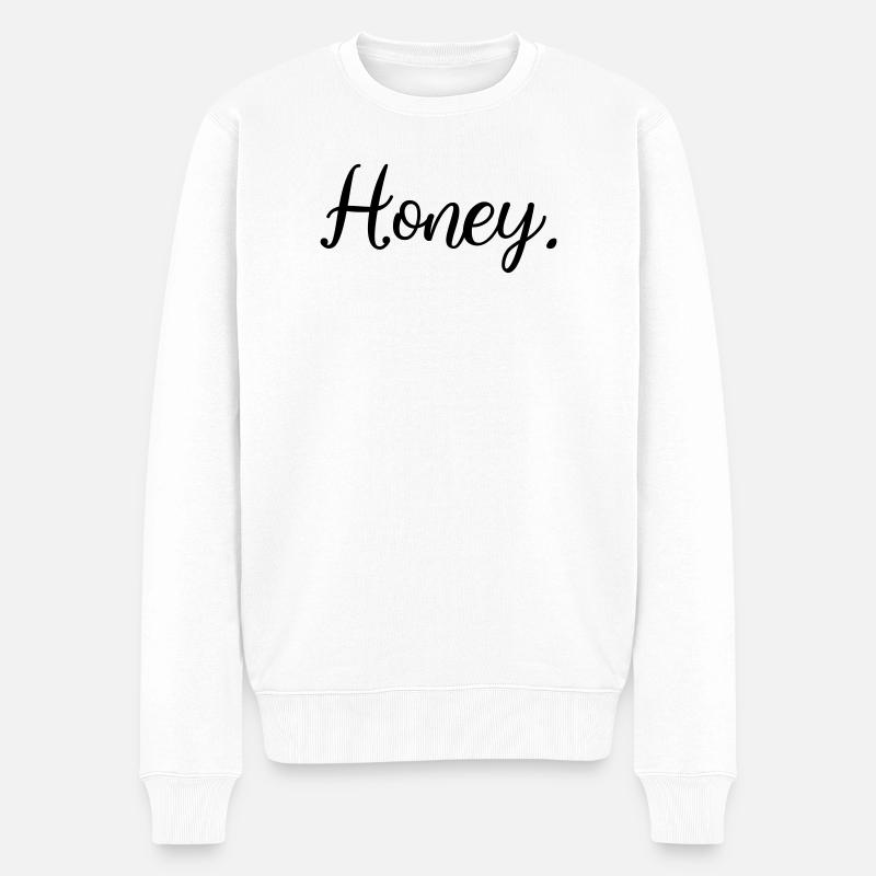 Frauen Herren Honig Honey Statement - Männer Premium Bio Pullover - Weiß