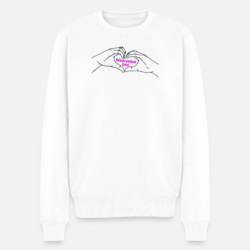 Herz Symbol Gicht - Männer Premium Bio Pullover - Weiß