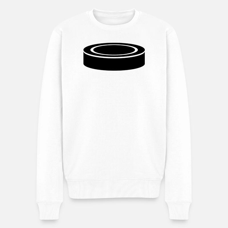 Eishockey-Puck - Männer Premium Bio Pullover - Weiß