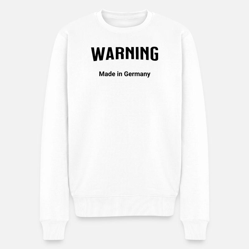 Avertissement - Fabriqué en Allemagne - Pull Premium bio Homme - blanc