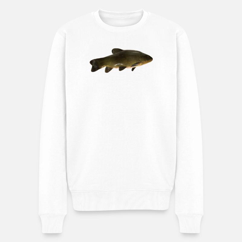 Fisch Schleie - Männer Premium Bio Pullover - Weiß