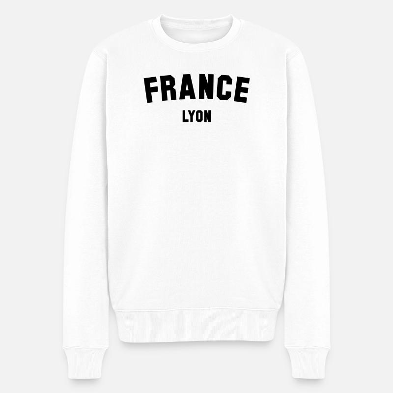 LYON France Frankreich - Männer Premium Bio Pullover - Weiß