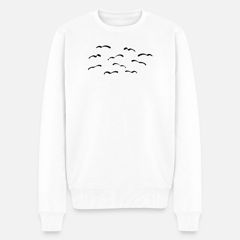 Vögel - Männer Premium Bio Pullover - Weiß