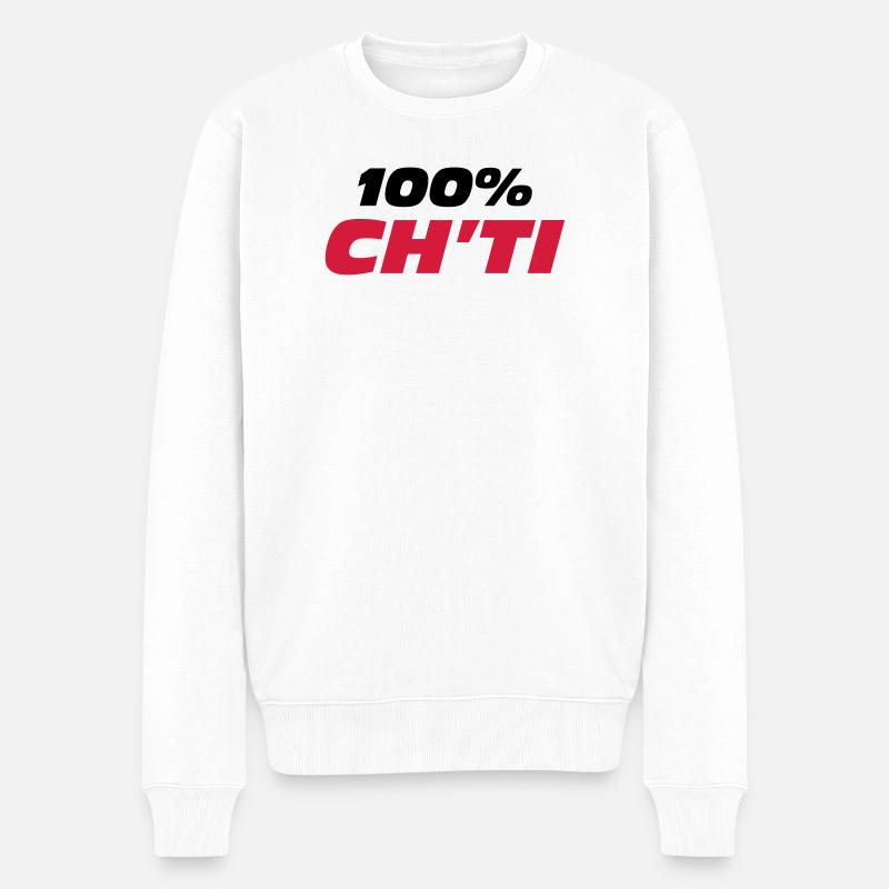 100% Ch'ti - Männer Premium Bio Pullover - Weiß