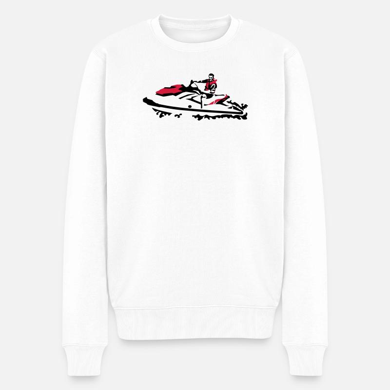 Jetski - Männer Premium Bio Pullover - Weiß