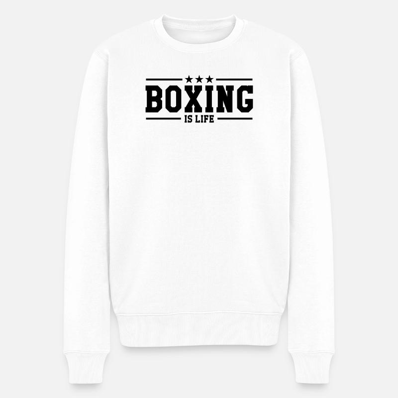 Boxing is life ! - Männer Premium Bio Pullover - Weiß