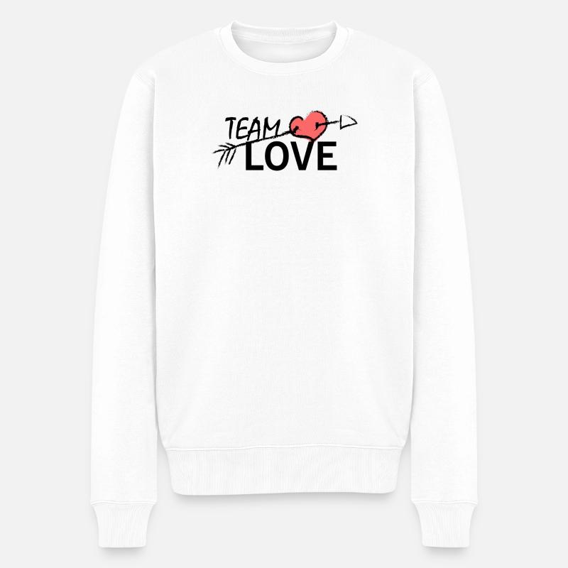 Team Love - Männer Premium Bio Pullover - Weiß