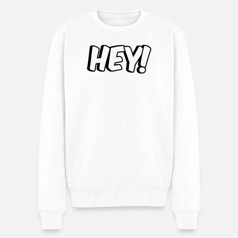 Hey! Comic Design - Männer Premium Bio Pullover - Weiß