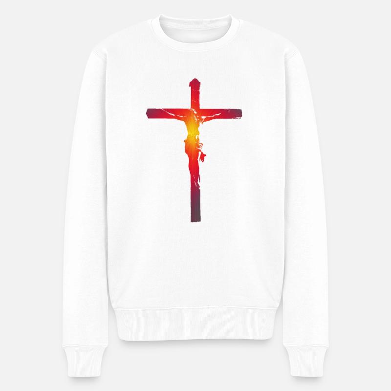 Christ en Croix - Pull Premium bio Homme - blanc