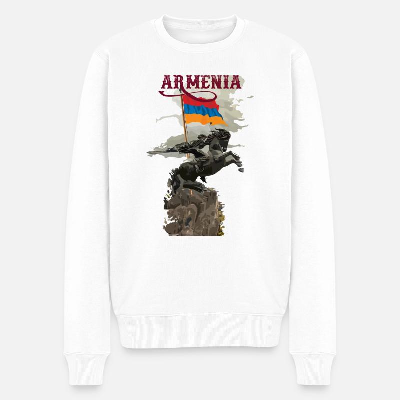 Arménie - David de Sassoun - Pull Premium bio Homme - blanc
