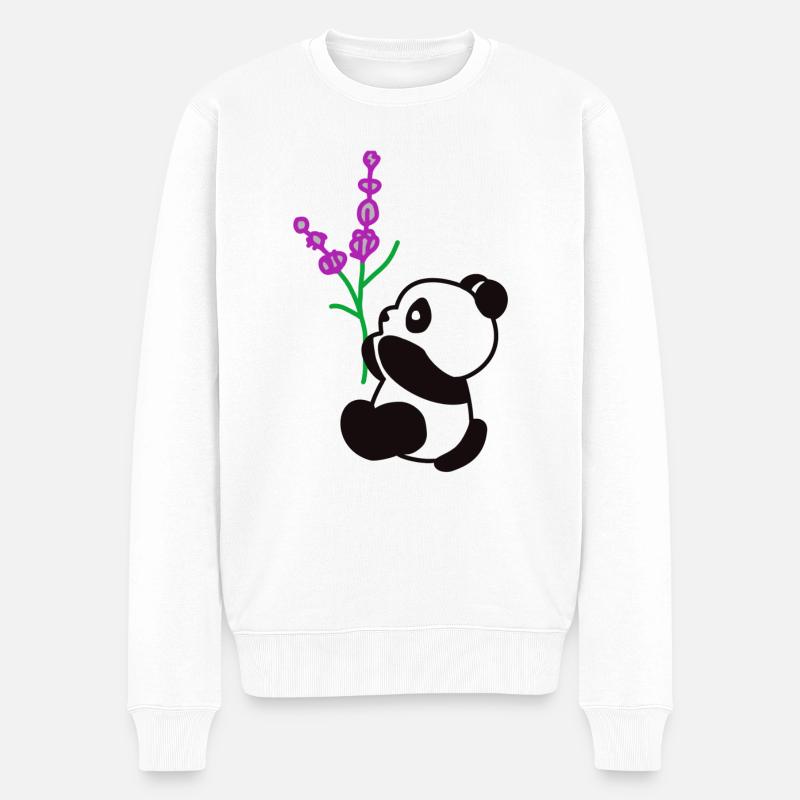 Panda fleur - Pull Premium bio Homme - blanc