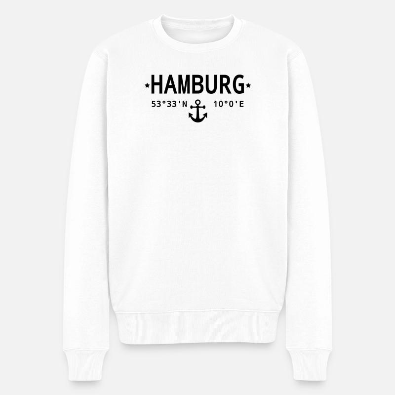 Coordonnées de Hambourg - Pull Premium bio Homme - blanc