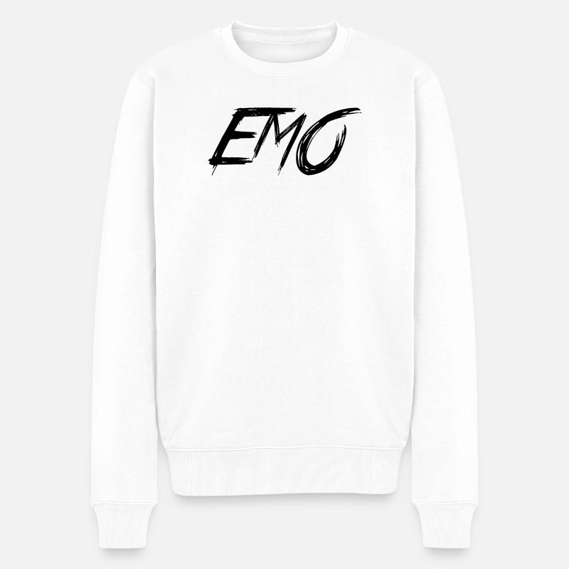 EMO - Männer Premium Bio Pullover - Weiß