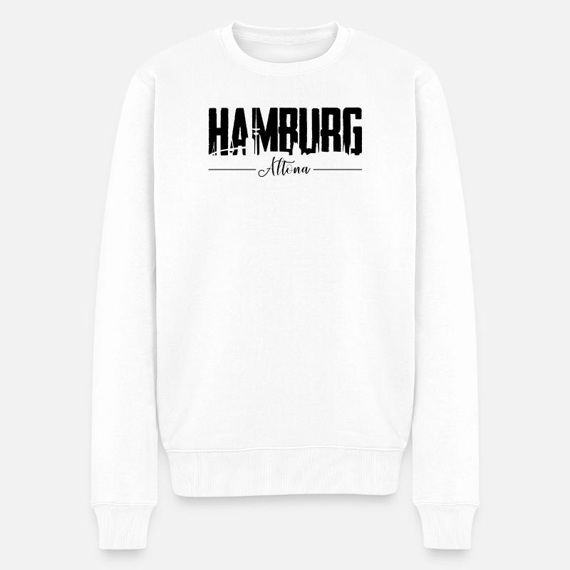 Hamburg Altona, City Shirt - Männer Premium Bio Pullover - Weiß