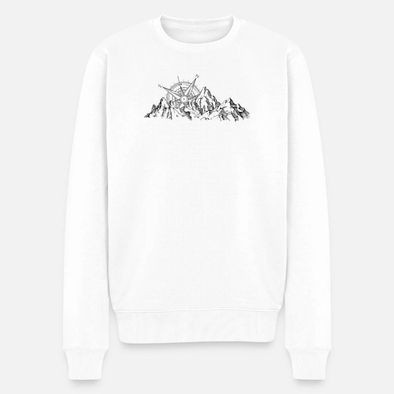 Berge im Freien wilde Natur - Männer Premium Bio Pullover - Weiß