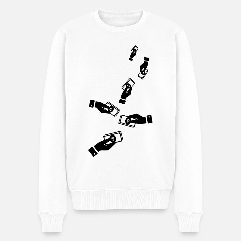 Geld Money silhouette - Männer Premium Bio Pullover - Weiß