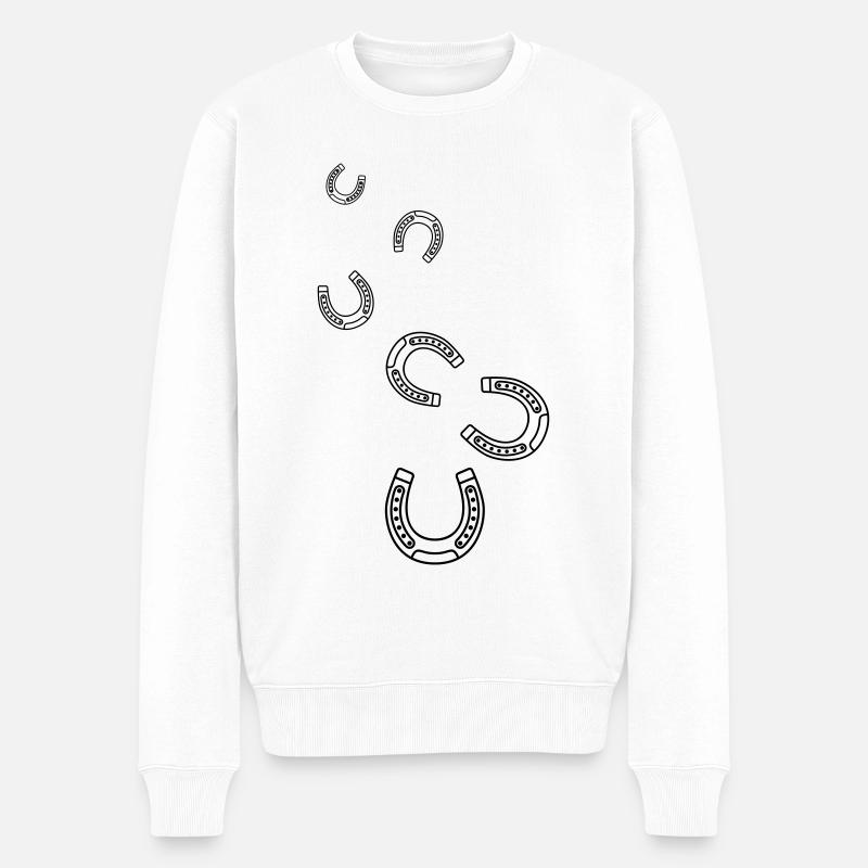 Icône en fer à cheval - Pull Premium bio Homme - blanc