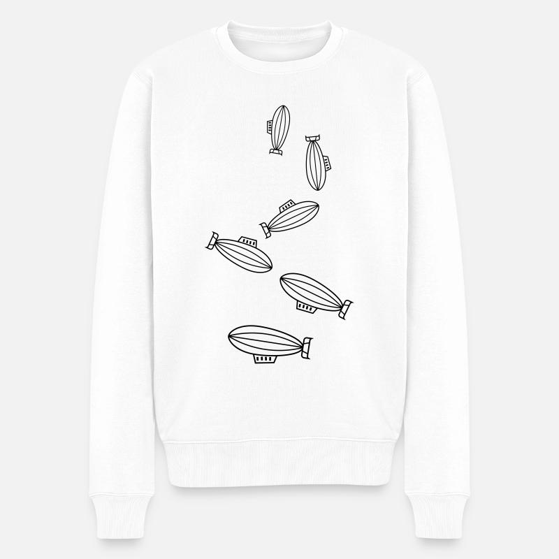 Symbole de l’icône Zeppelin - Pull Premium bio Homme - blanc