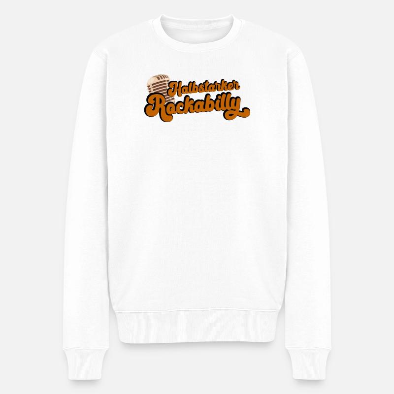 Halbstarker Rockabilly - Männer Premium Bio Pullover - Weiß