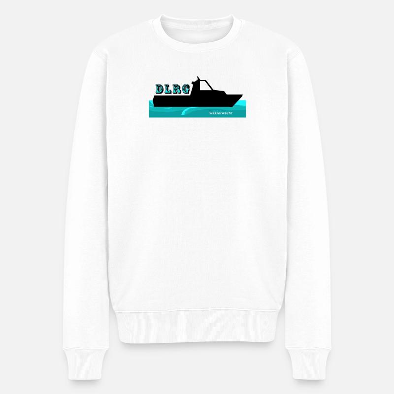 DLRG - Rettungsboot, - Männer Premium Bio Pullover - Weiß