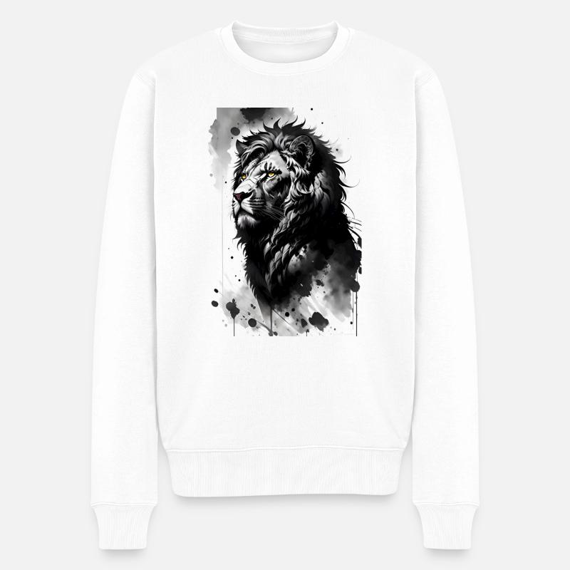 Lion - Pull Premium bio Homme - blanc