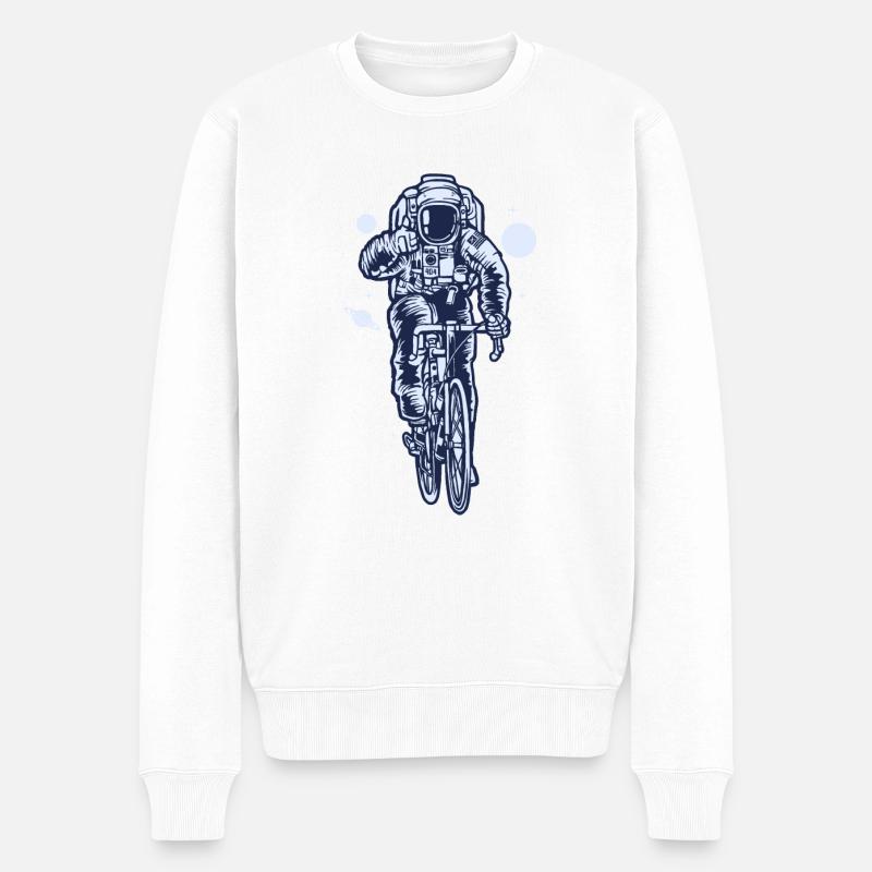 Fahrrad - Männer Premium Bio Pullover - Weiß