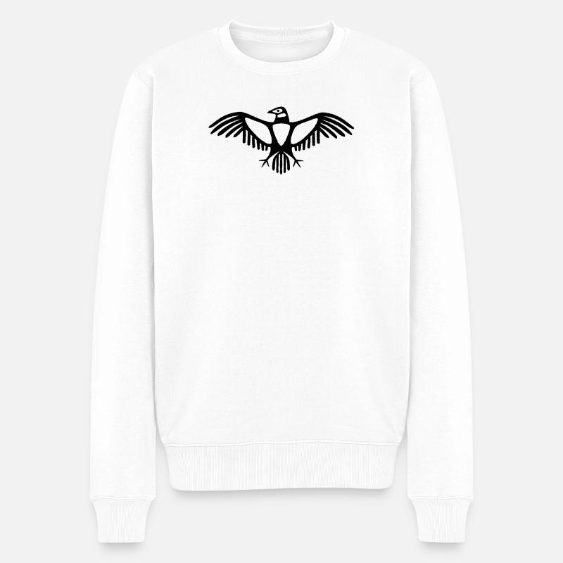 Kondor-Emblem - Männer Premium Bio Pullover - Weiß