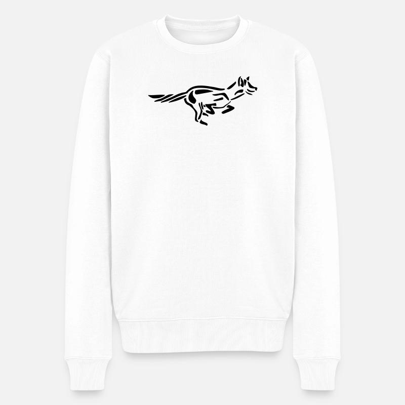 rennender Fuchs - Männer Premium Bio Pullover - Weiß