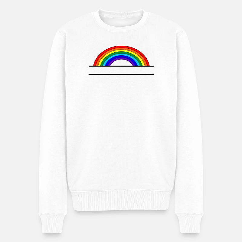 Bannière de nom arc-en-ciel - Pull Premium bio Homme - blanc
