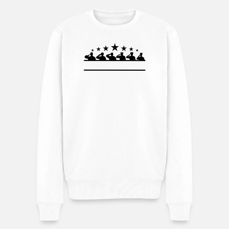 Respekt Gruß Stern Banner - Männer Premium Bio Pullover - Weiß