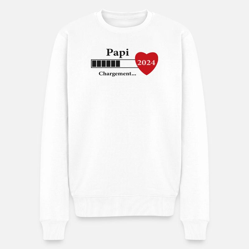 papi - futur papi chargement - Pull Premium bio Homme - blanc