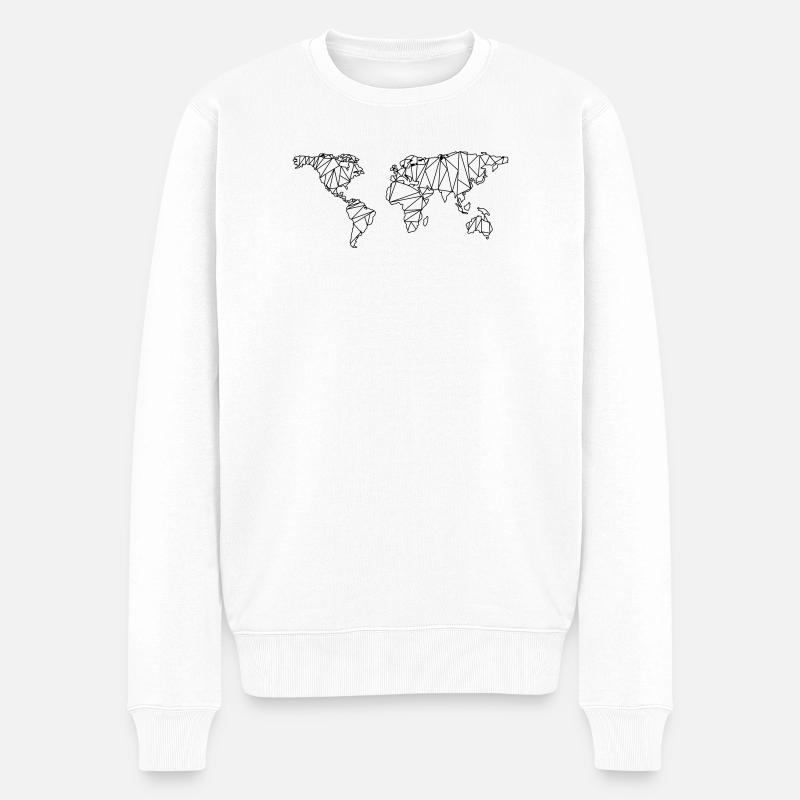 Carte du monde - Pull Premium bio Homme - blanc