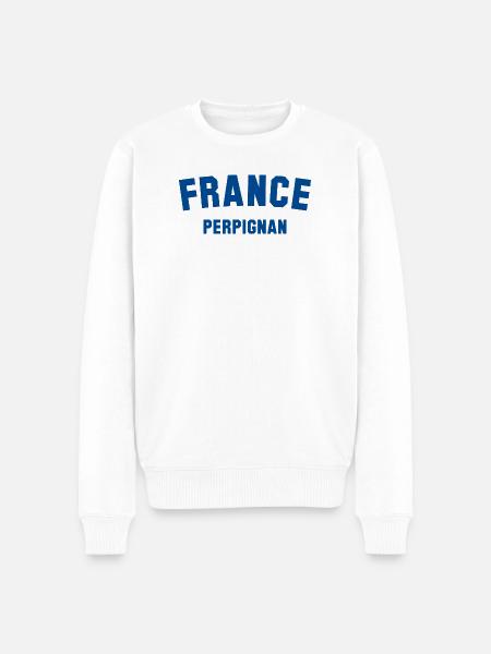 PERPIGNAN, France, France - Men's Premium Organic Jumper - white