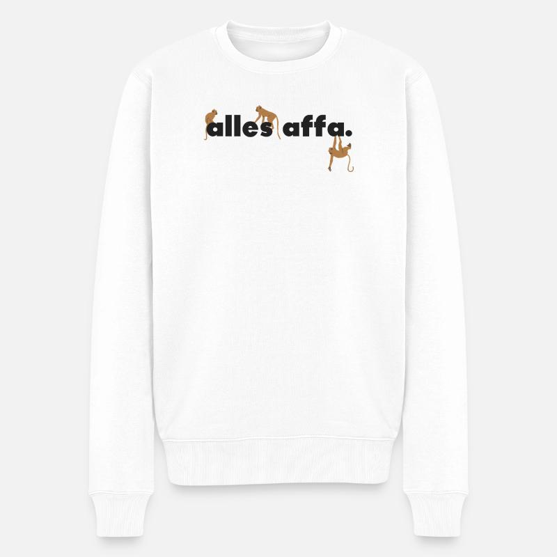 allesaffa. - Männer Premium Bio Pullover - Weiß