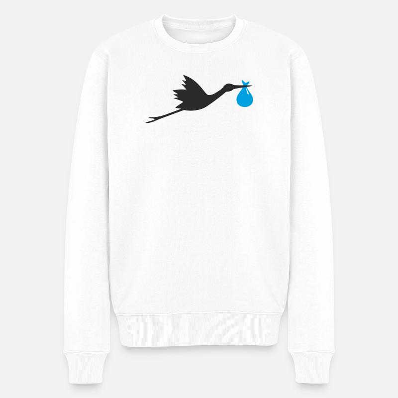 Klapperstorch Baby Junge - Männer Premium Bio Pullover - Weiß