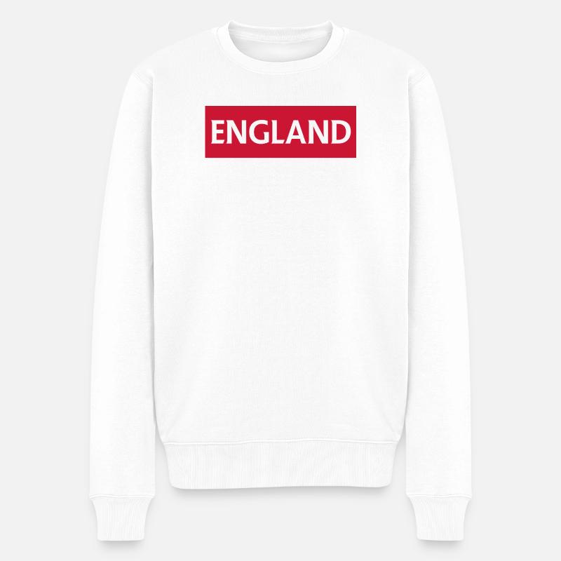 England Farbiges Nationalflaggen-Design - Männer Premium Bio Pullover - Weiß