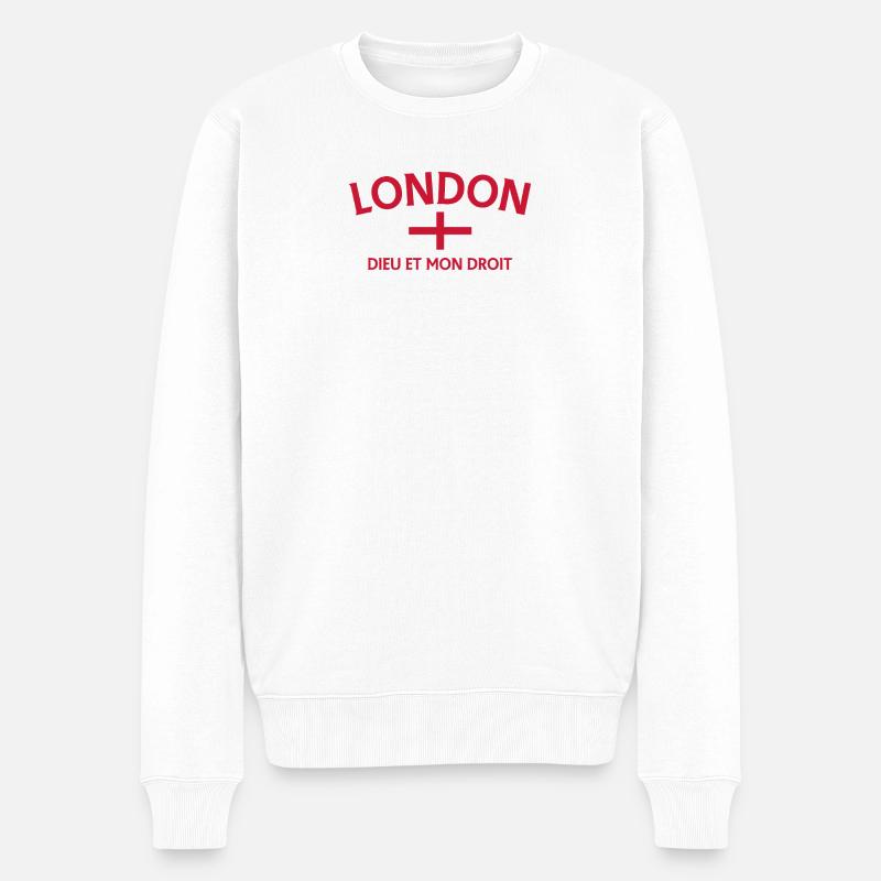 Drapeau et devise de Londres - Pull Premium bio Homme - blanc