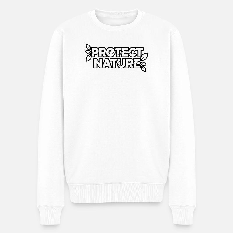 Protect Nature | Umweltschutz Statement Vektor - Männer Premium Bio Pullover - Weiß