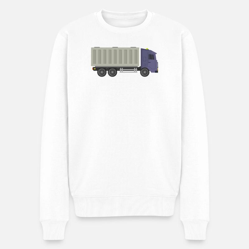 Container-LKW - Männer Premium Bio Pullover - Weiß