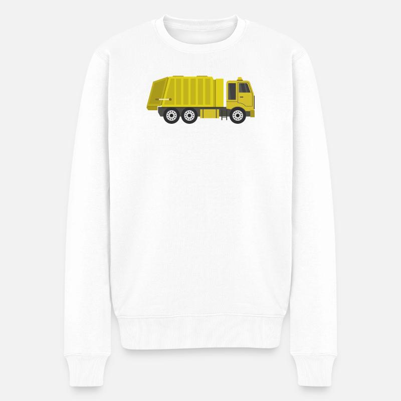 Müllwagen - Männer Premium Bio Pullover - Weiß