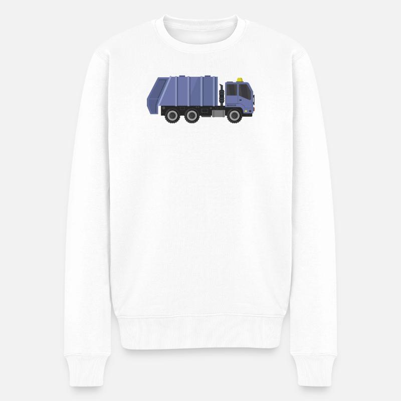 Müllwagen - Männer Premium Bio Pullover - Weiß