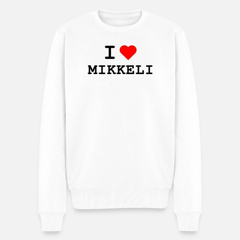 Ich liebe Mikkeli - J’adore Mikkeli - Pull Premium bio Homme - blanc