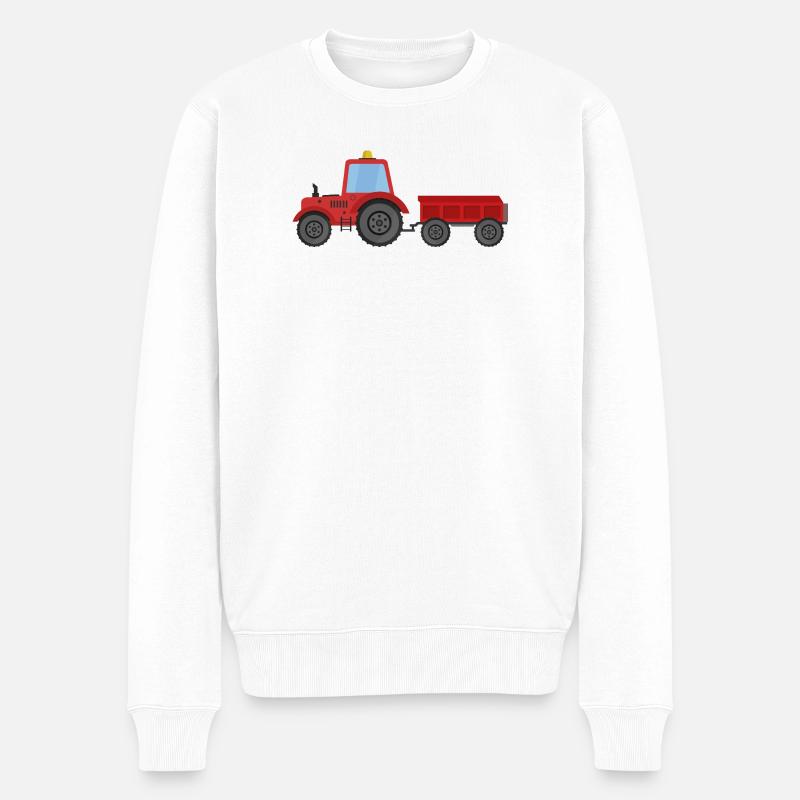 Landtraktor - Männer Premium Bio Pullover - Weiß