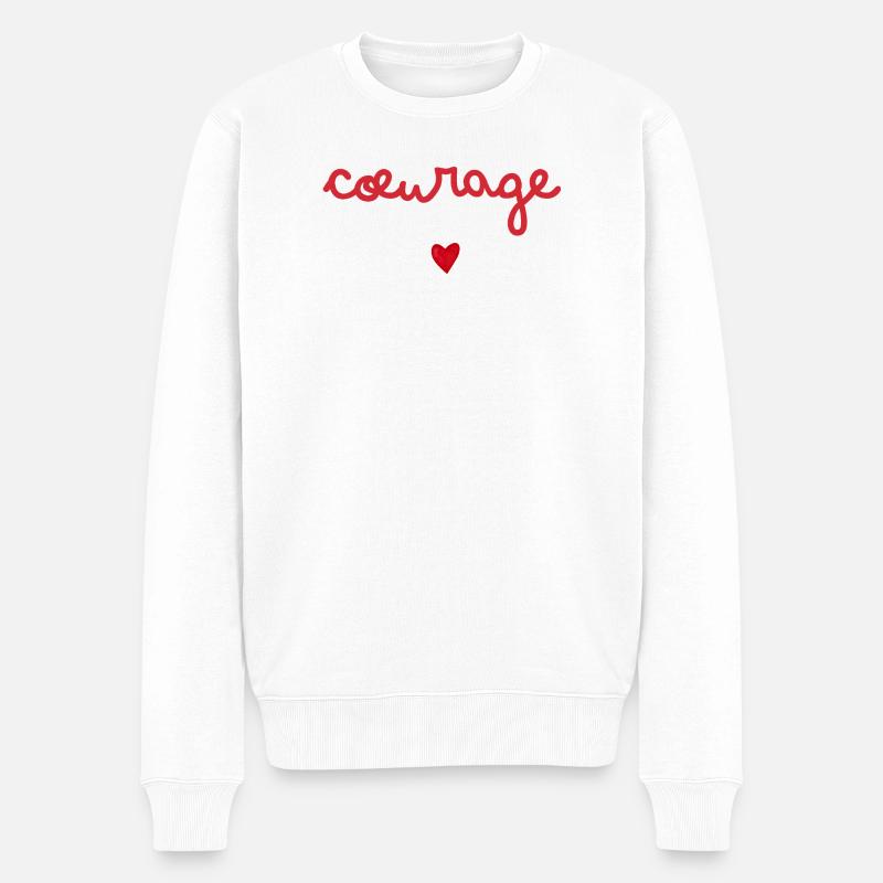 Mut-Geschenk-Idee - Männer Premium Bio Pullover - Weiß