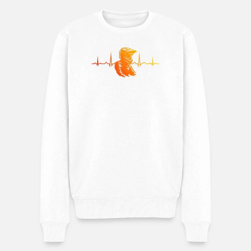 Klassisches Motocross Motiv - Männer Premium Bio Pullover - Weiß