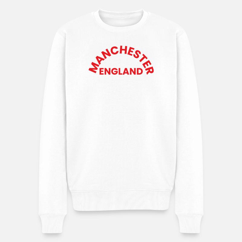 Logo circulaire de Manchester, Angleterre, - Pull Premium bio Homme - blanc