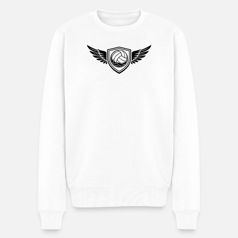 Blason du ballon de volley-ball - Pull Premium bio Homme - blanc