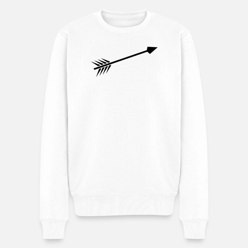 Pfeil - Männer Premium Bio Pullover - Weiß