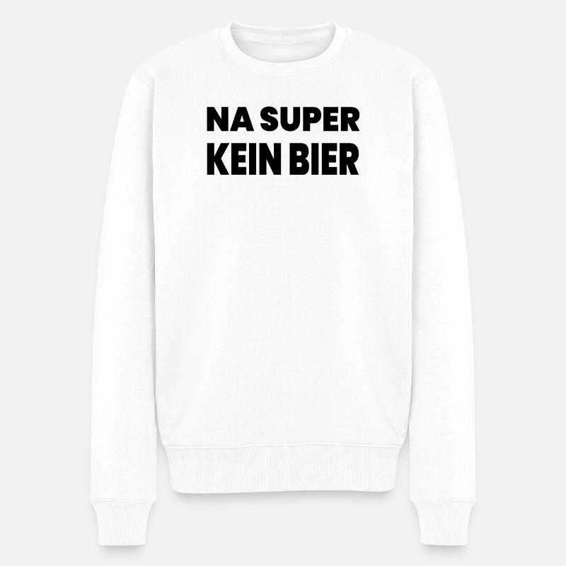 Bier - Männer Premium Bio Pullover - Weiß